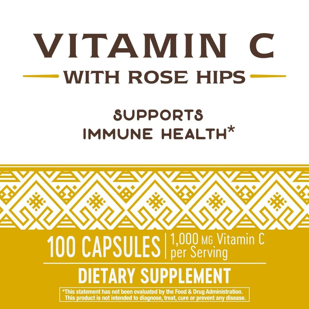 Nature's Way Vitamin C with Rose Hips; 1000 mg per Serving; 100 Capsules