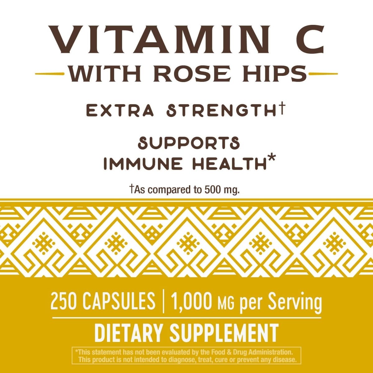 Nature's Way Vitamin C with Rose Hips - Powerful Immune Support and Antioxidant Protection - 1000 mg per Serving, 250 Capsules