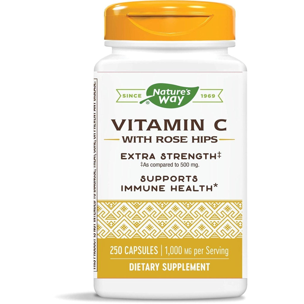 Nature's Way Vitamin C with Rose Hips - Powerful Immune Support and Antioxidant Protection - 1000 mg per Serving, 250 Capsules