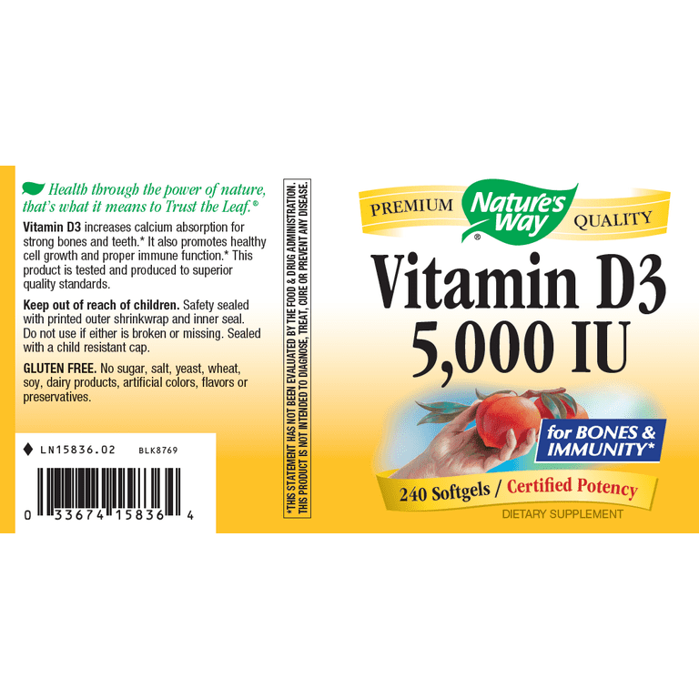 Nature's Way Vitamin D3 Max 240 Softgels - 15836 - 3 Pack