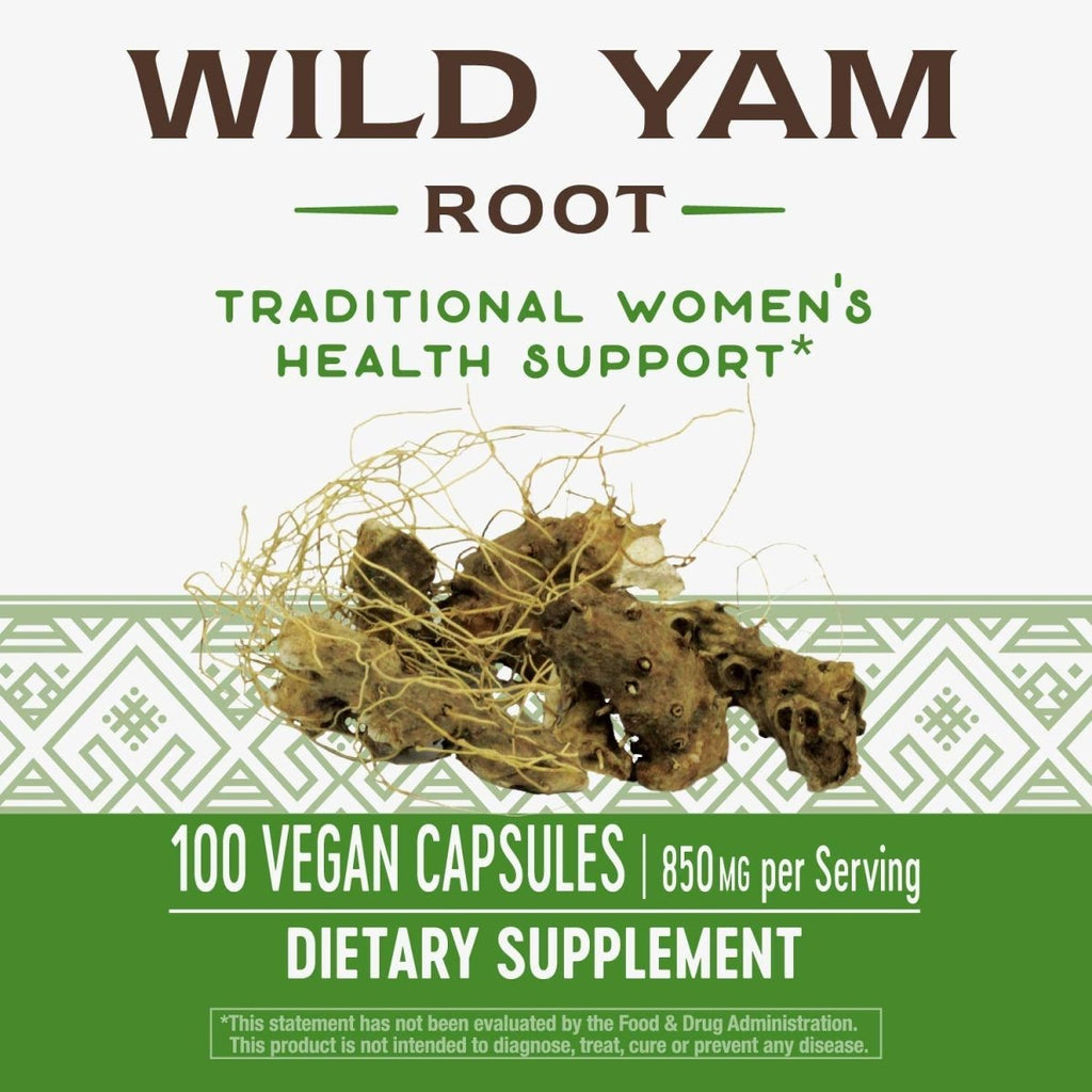 Nature's Way Wild Yam Root - Soothes GI Discomfort - 100 Capsules