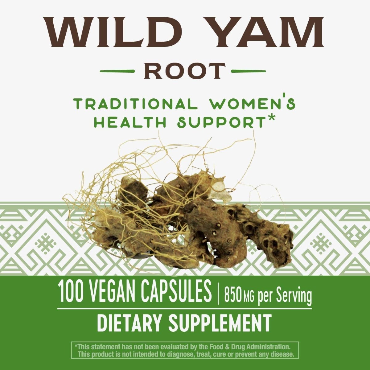 Nature's Way Wild Yam Root - Soothes GI Discomfort - 100 Capsules