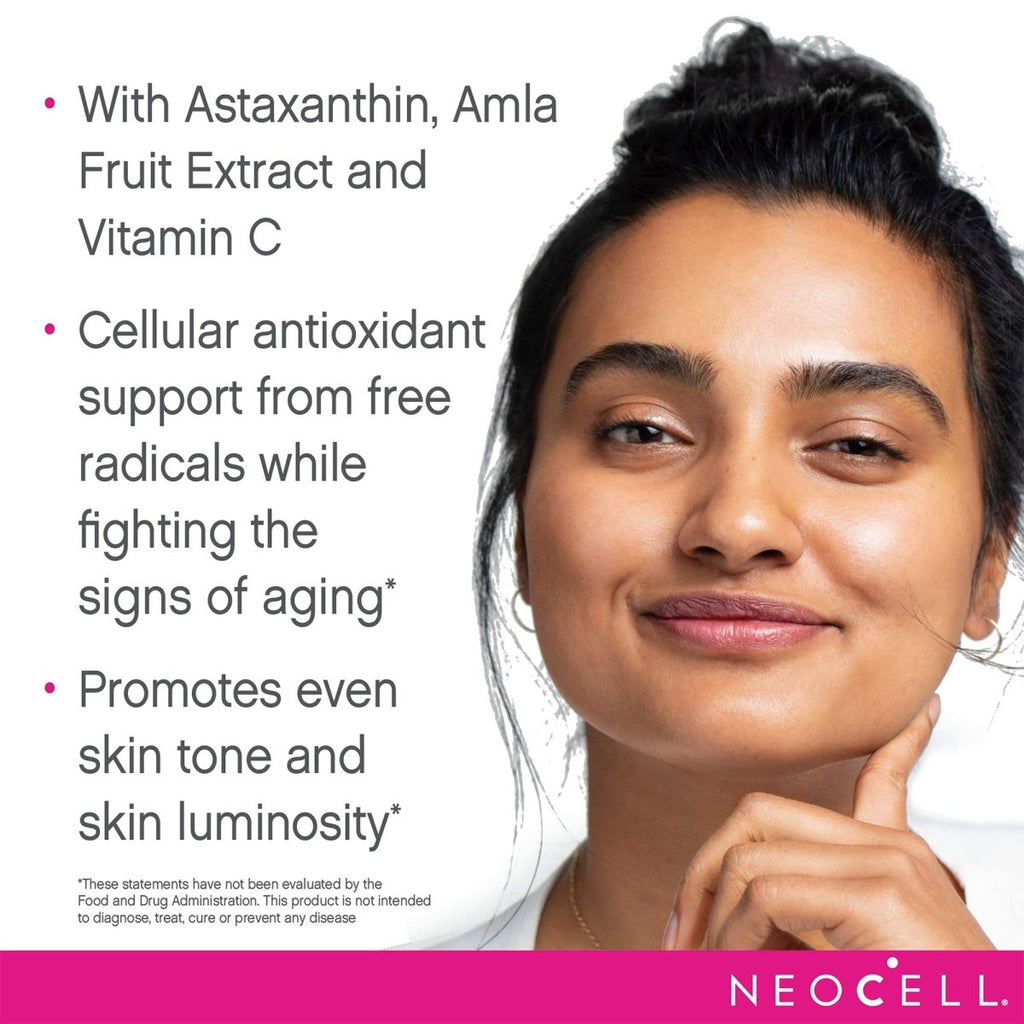 NeoCell Beauty Shield Collagen Gummies with Astaxanthin and Vitamin C For Skin Health, Blackberry Lemon, Gummies, 60 Count, 1 Bottle