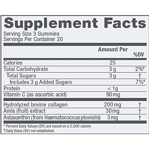 NeoCell Beauty Shield Collagen Gummies with Astaxanthin and Vitamin C For Skin Health, Blackberry Lemon, Gummies, 60 Count, 1 Bottle