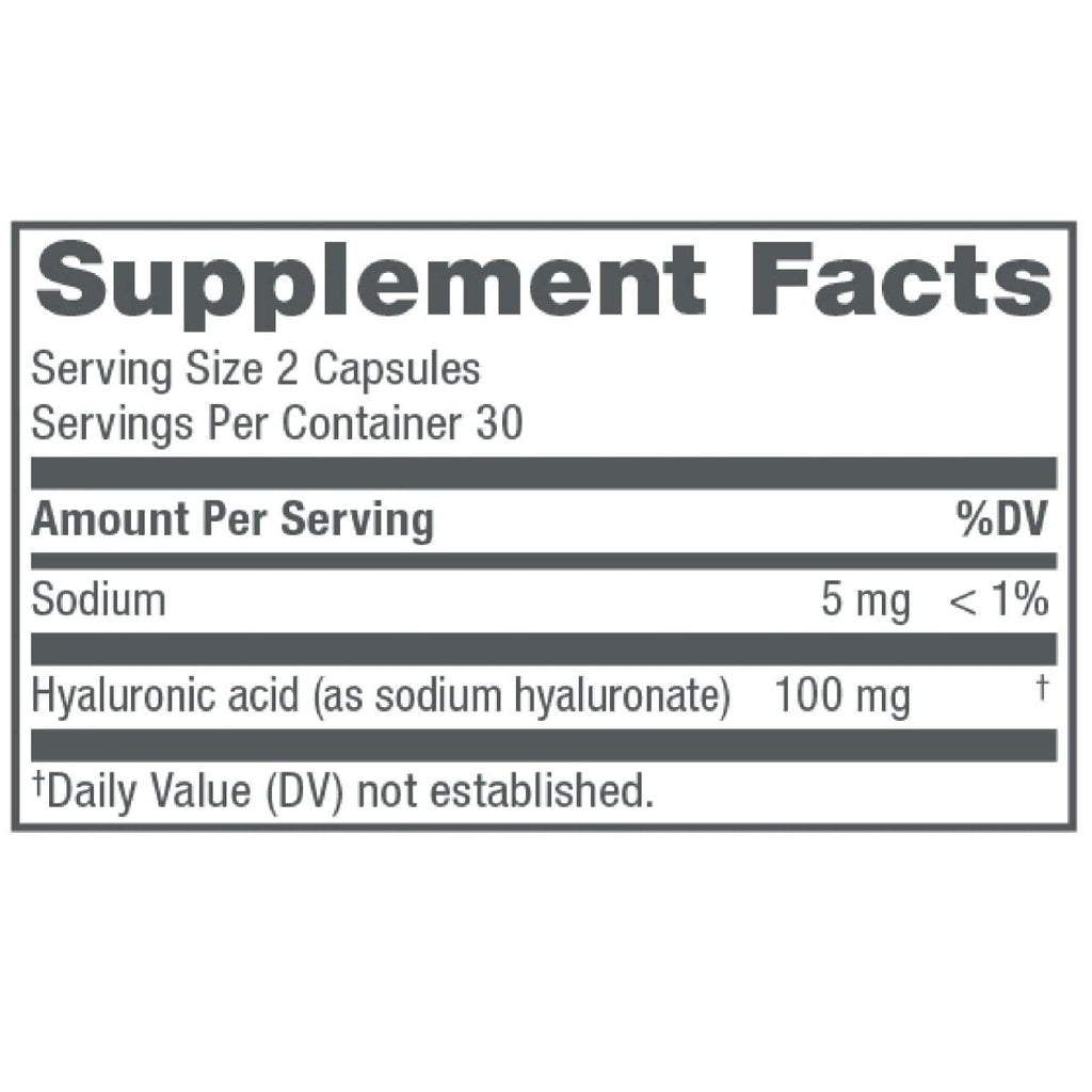 NeoCell Hyaluronic Acid Capsules, Essential Lubricant, Supports Tissue Hydration, Gluten Free, 60 Count, 1 Bottle