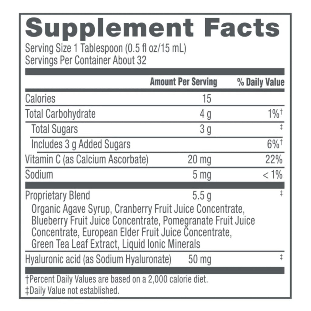 NeoCell Hyaluronic Acid Liquid with Vitamin C, Fights Collagen Depletion, Supports Tissue Hydration, Gluten Free, Berry, 16 Fl. Oz