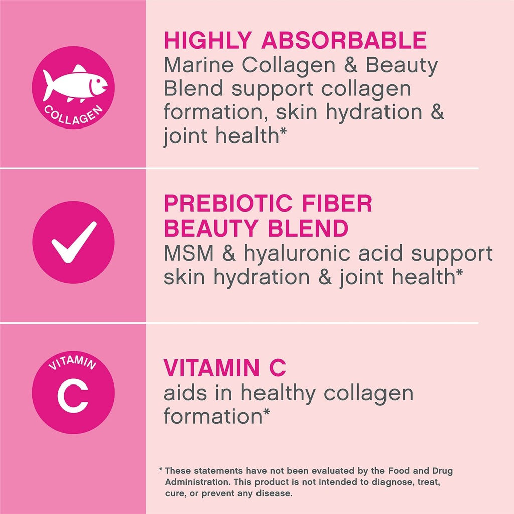 NeoCell Marine Collagen with Beauty Blend; for Skin Hydration; Healthy Hair, Nails and Joint Support; Keto Certified, Gluten Free; Unflavored Powder, 7 Ounces, 20 Servings*