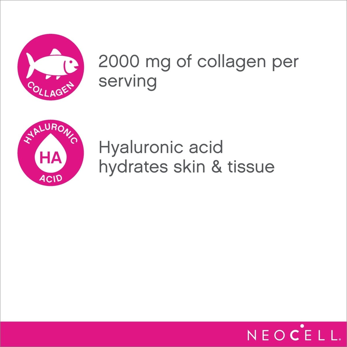 NeoCell Marine Collagen With Collagen Type 1 and 3 and Hyaluronic Acid, With Hydrolyzed Collagen, Skin Health Supplement, Capsule, 120 Count, 1 Bottle