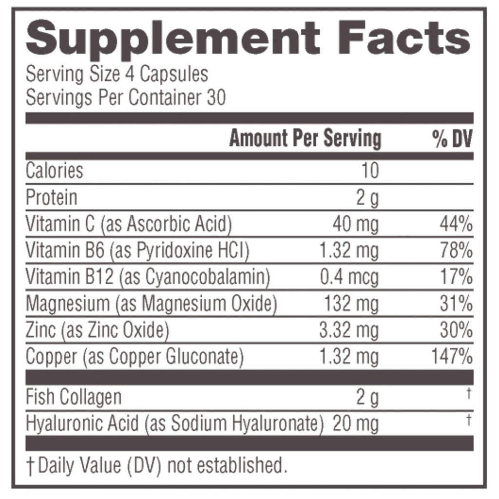 NeoCell Marine Collagen With Collagen Type 1 and 3 and Hyaluronic Acid, With Hydrolyzed Collagen, Skin Health Supplement, Capsule, 120 Count, 1 Bottle