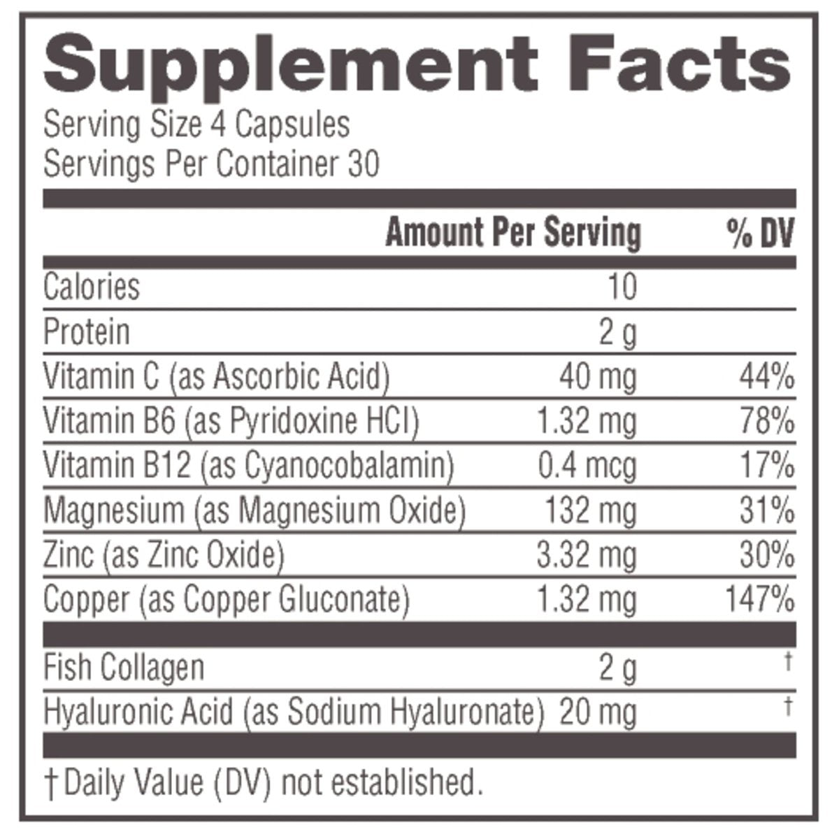 NeoCell Marine Collagen With Collagen Type 1 and 3 and Hyaluronic Acid, With Hydrolyzed Collagen, Skin Health Supplement, Capsule, 120 Count, 1 Bottle