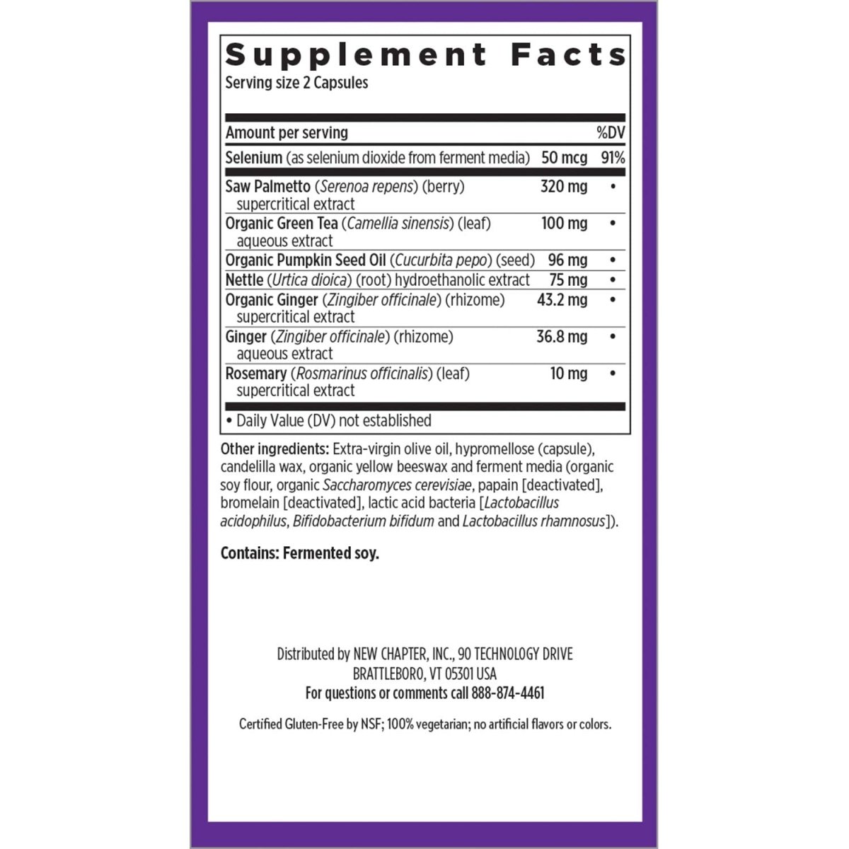 New Chapter Prostate Supplement - Prostate 5LX with Saw Palmetto + Selenium for Prostate Health - 120 ct Vegetarian Capsule