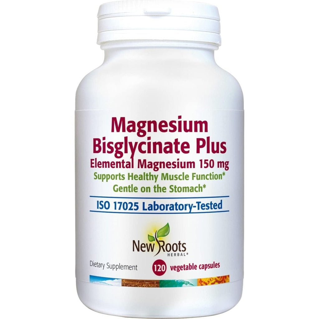 New Roots Herbal Magnesium Bisglycinate 150 mg Elemental Magnesium 120 Capsules