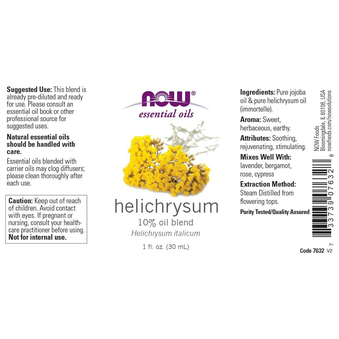 Now Essential Oils Helichrysum Oil Blend 1oz - 7632