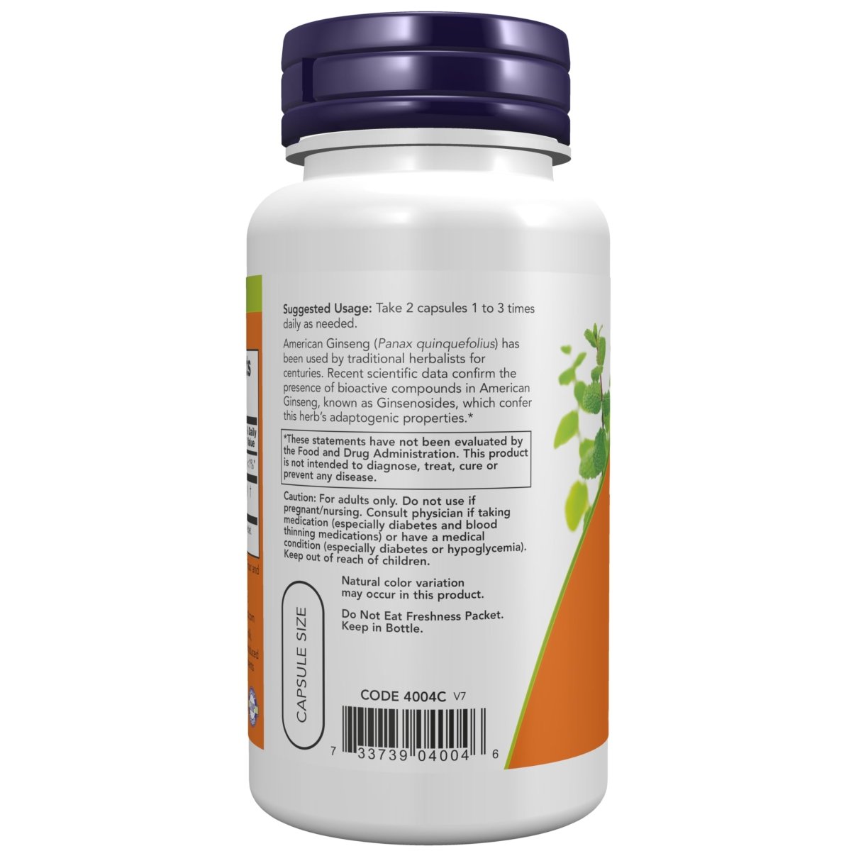 Now Foods American Ginseng 500 mg 100 Vcaps - 4004