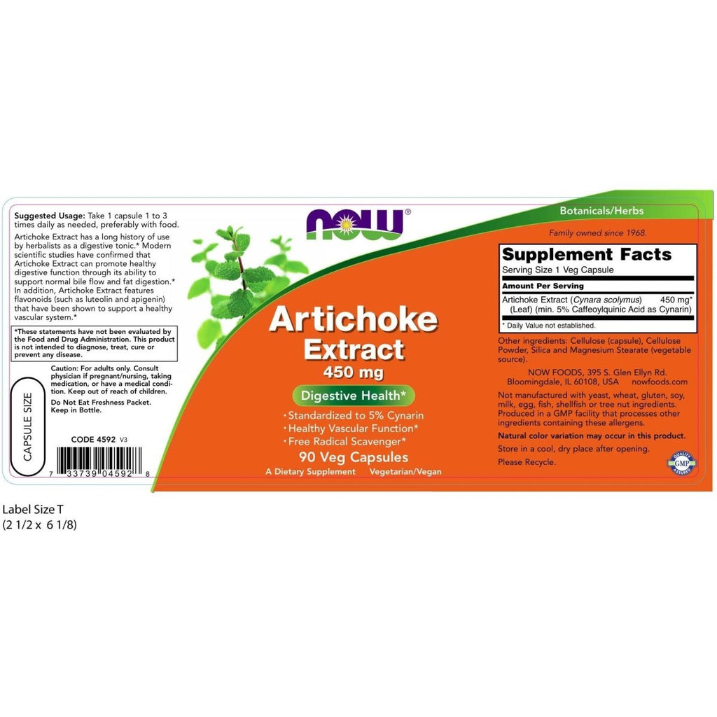 Now Foods Artichoke Extract 450 mg - 90 Vcaps