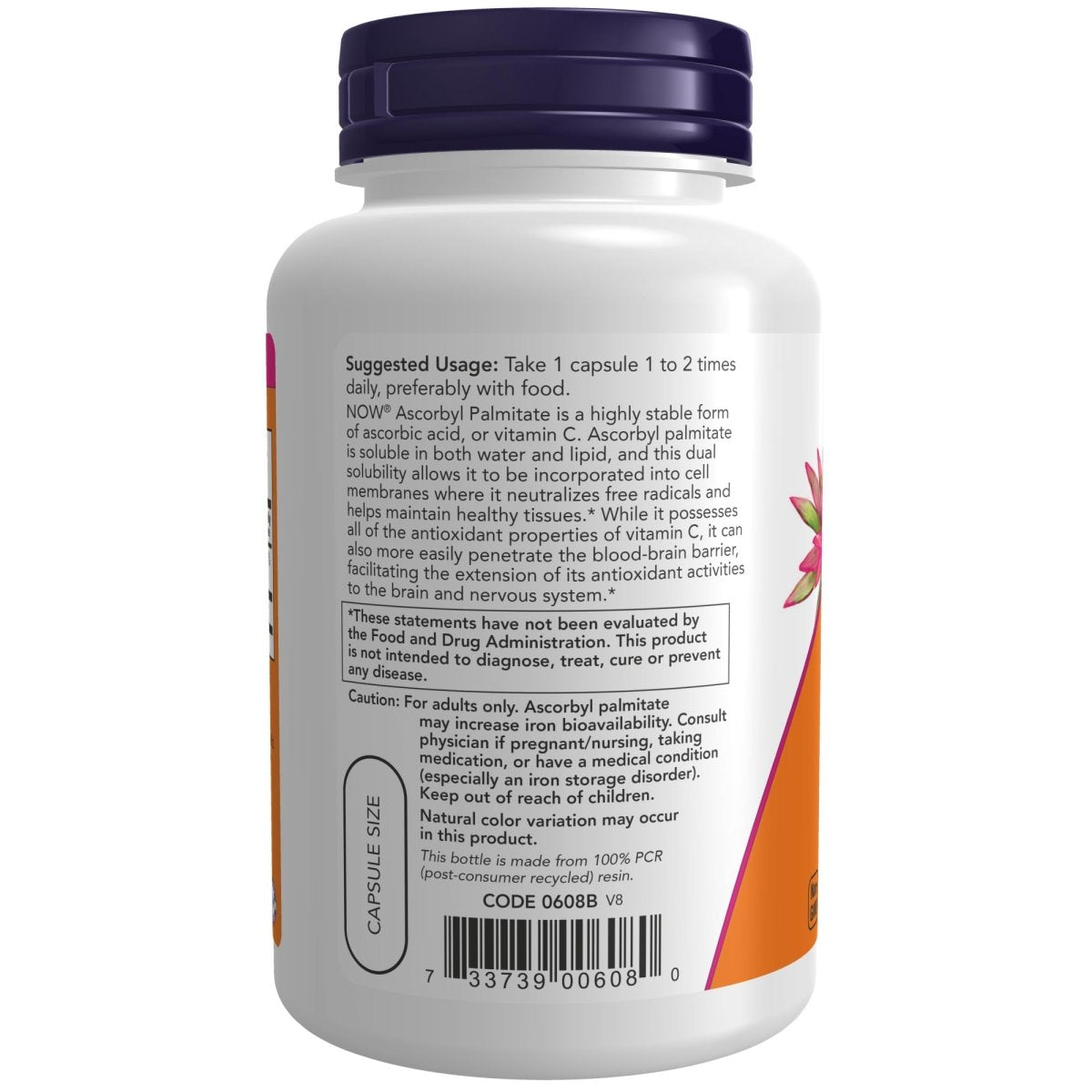 Now Foods Ascorbyl Palmitate 500 mg 100 Vcaps - 0608