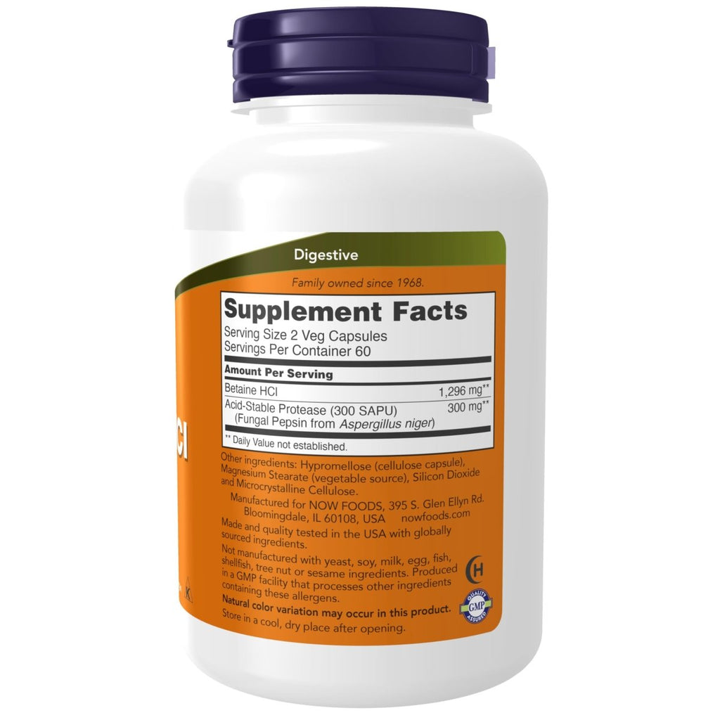 Now Foods Betaine HCl 648 mg 120 Vcaps - 2938