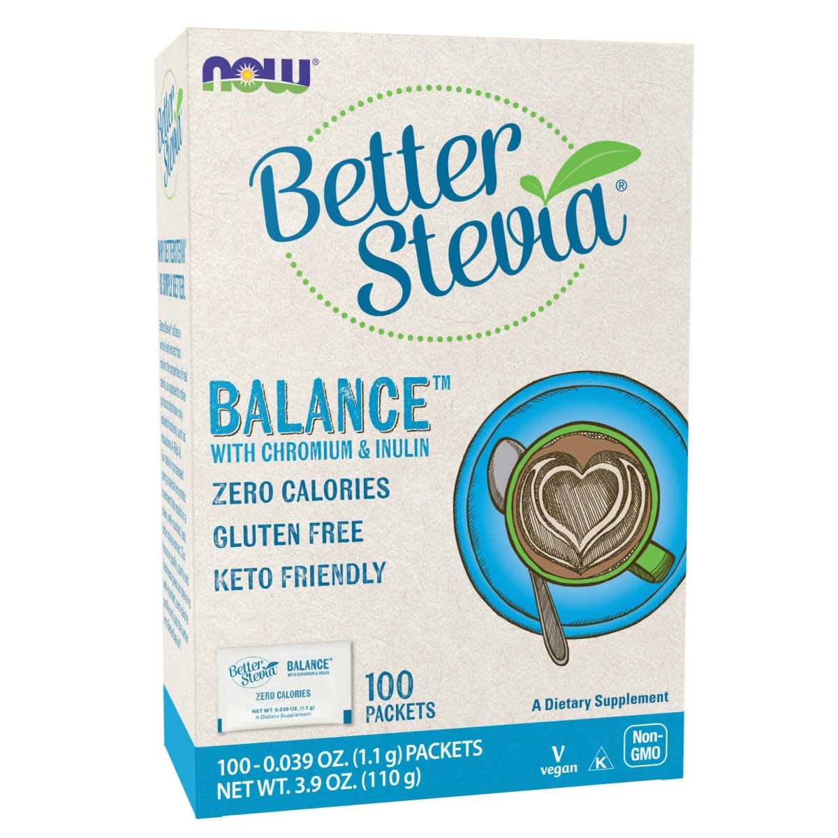 Now Foods Better Stevia Balance with Chromium & Inulin 100 Packets - 6968