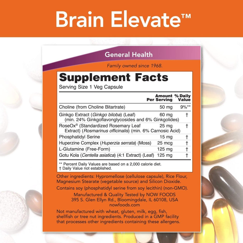 Now Foods Brain Elevate 60 Vcaps - 3303