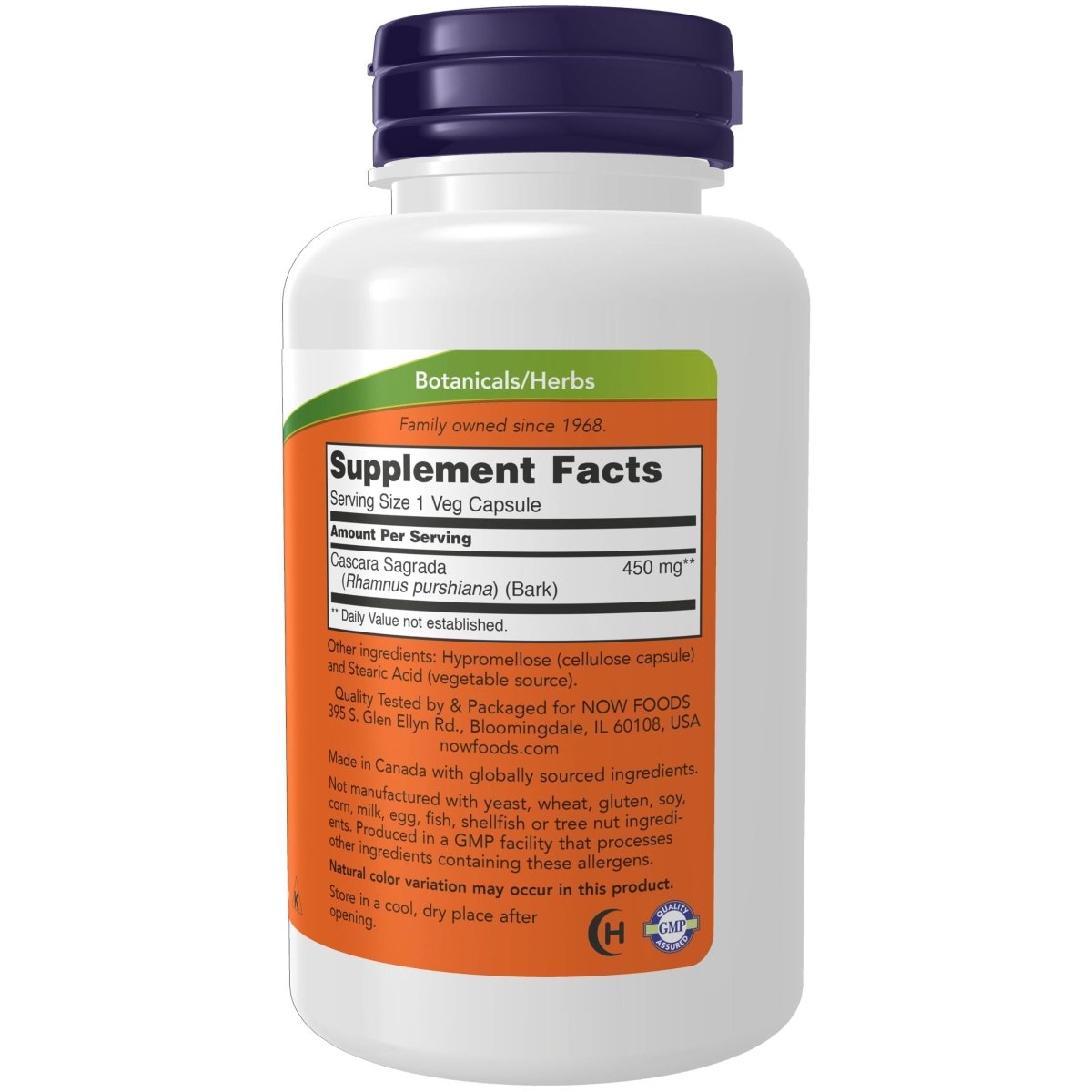 Now Foods Cascara Sagrada 450 mg 100 Vcaps - 4620