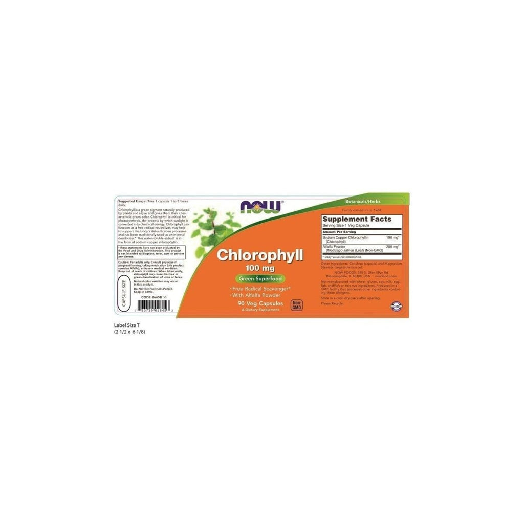 Now Foods Chlorophyll 100 mg 90 Vcaps - 2645