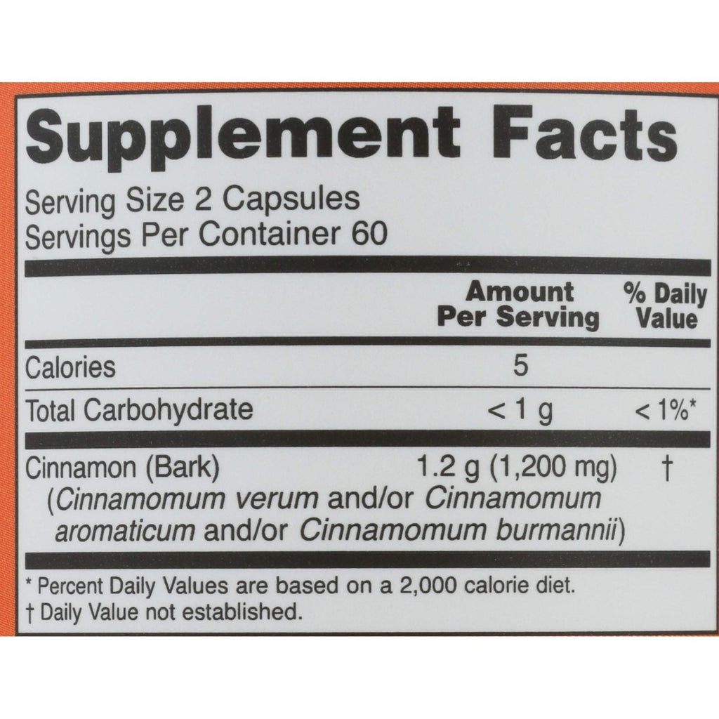 Now Foods Cinnamon Bark 600 mg 120 Vcaps - 4636