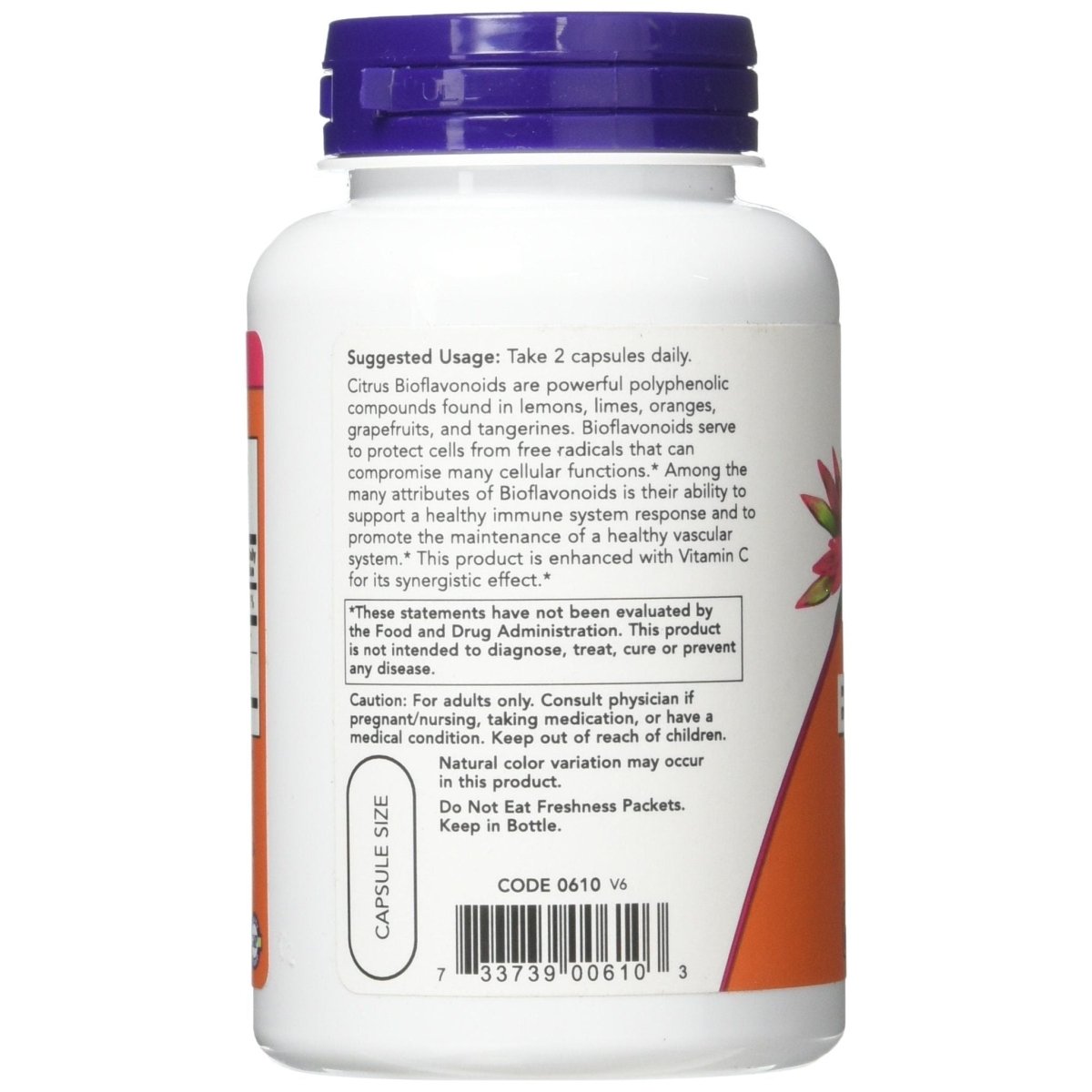 Now Foods Citrus Bioflavonoids 700 mg 100 Capsules - 0610