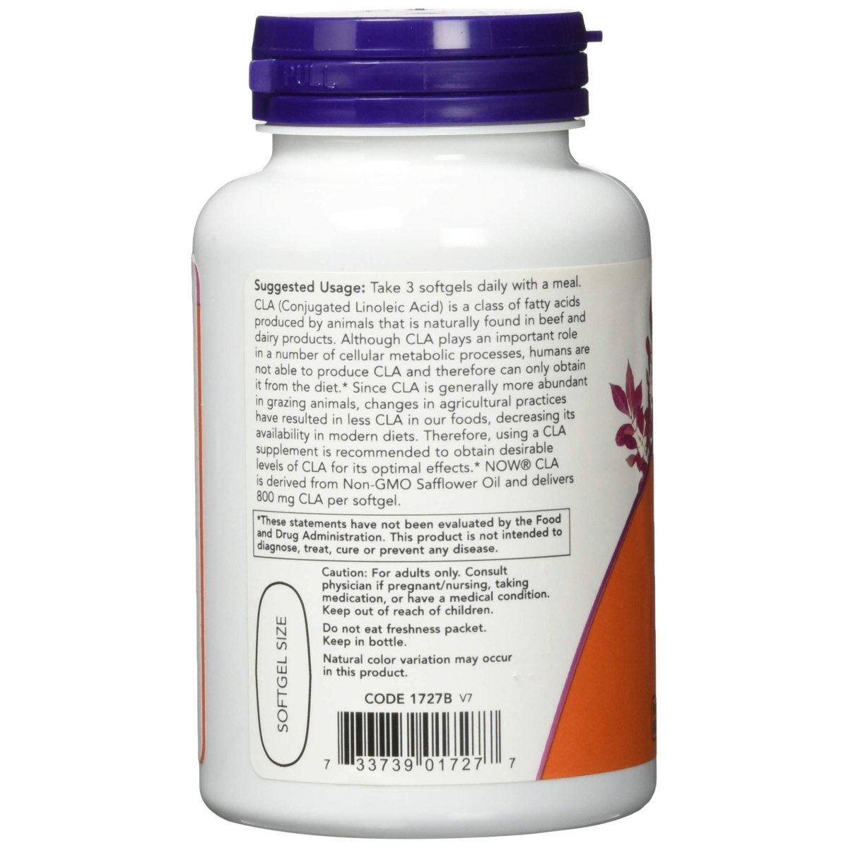Now Foods CLA Conjugated Linoleic Acid 800 mg 90 Softgels - 1727