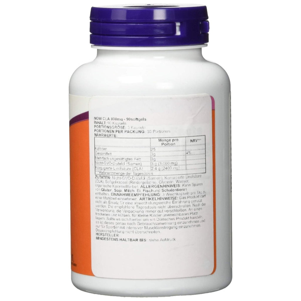 Now Foods CLA Conjugated Linoleic Acid 800 mg 90 Softgels - 1727