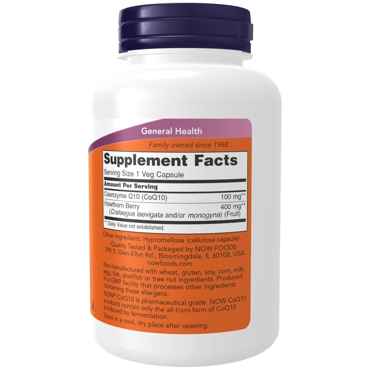 Now Foods CoQ10 100 mg with Hawthorn Berry 180 Vcaps - 3213