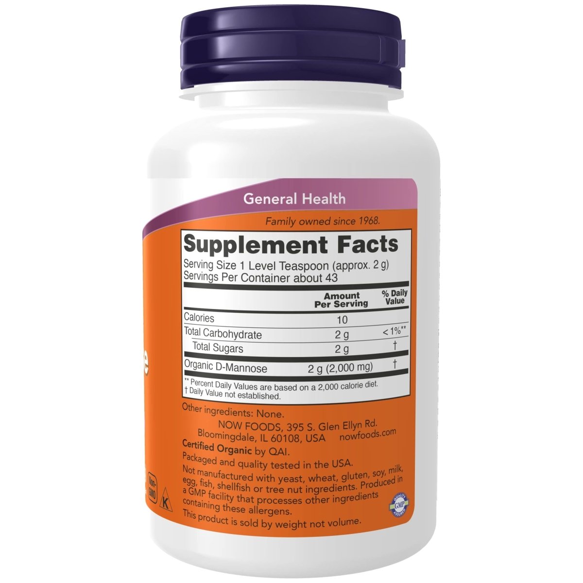 Now Foods D-Mannose Organic Pure Powder 3oz - 2810