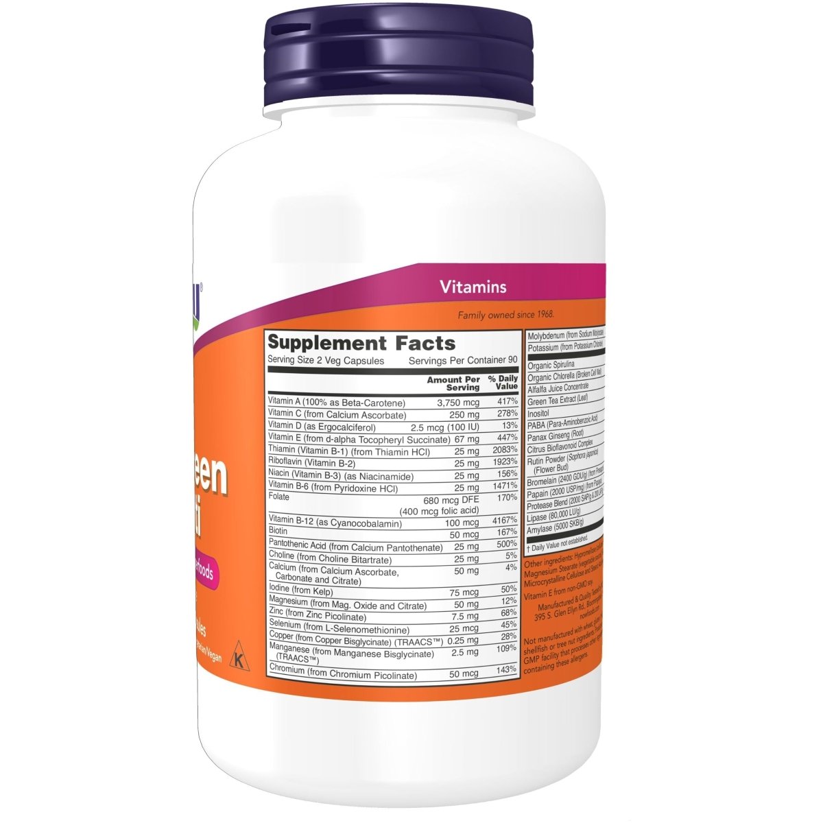 Now Foods EcoGreen Multi Vitamin 180 Vcaps - 3788