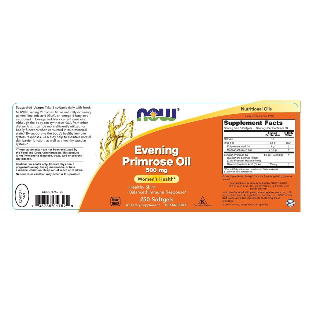 Now Foods Evening Primrose Oil 500 mg 250 Softgels - 1752