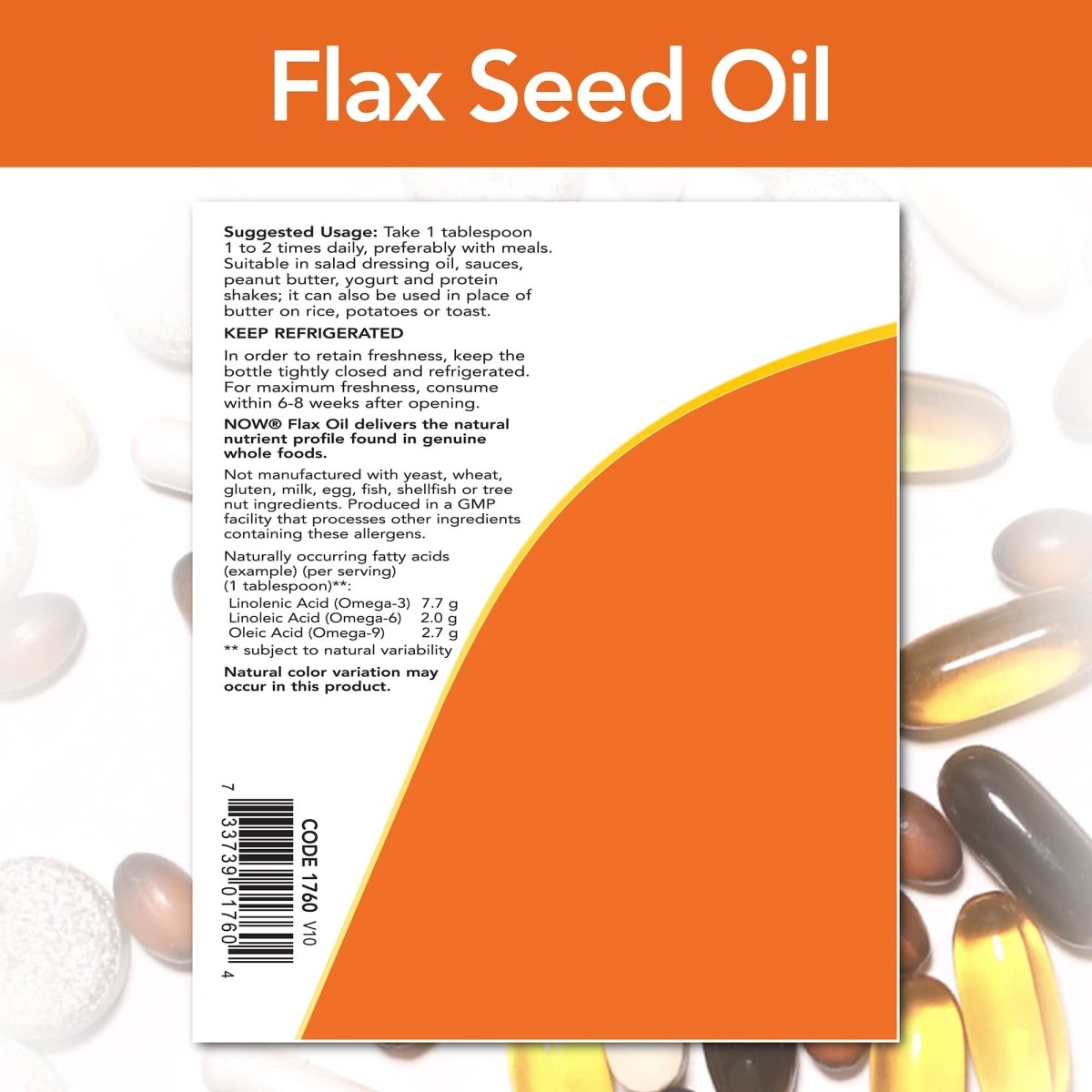 Now Foods Flax Seed Oil Liquid Organic 12oz - 1760