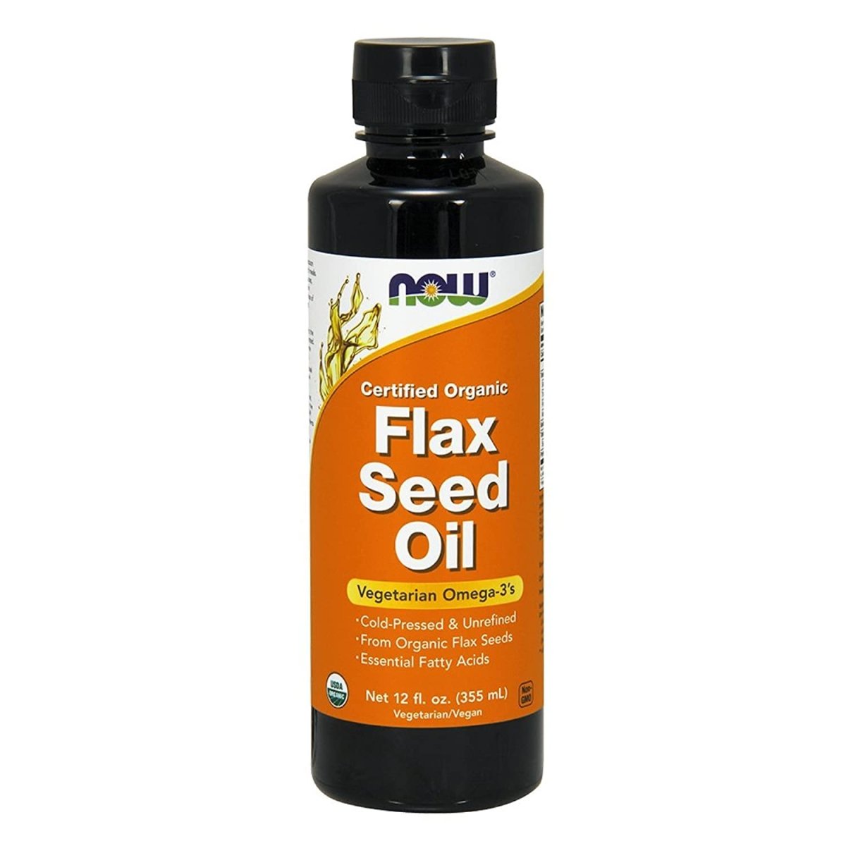 Now Foods Flax Seed Oil Liquid Organic 12oz - 1760
