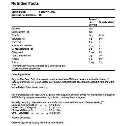 Now Foods Flax Seed Oil Liquid Organic 12oz - 1760