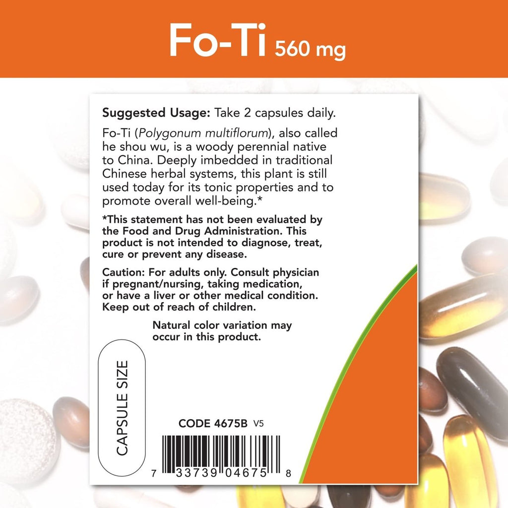 Now Foods Fo-Ti 560 mg 100 Vcaps - 4675