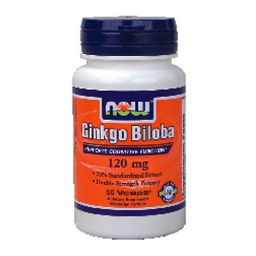 Now Foods Ginkgo Biloba Double Strength 120 mg 50 Vcaps - 4682