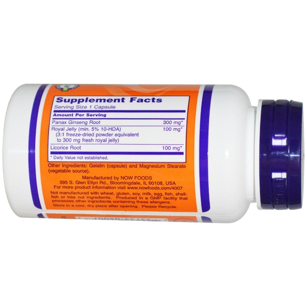 Now Foods Ginseng & Royal Jelly 90 Vcaps - 4007