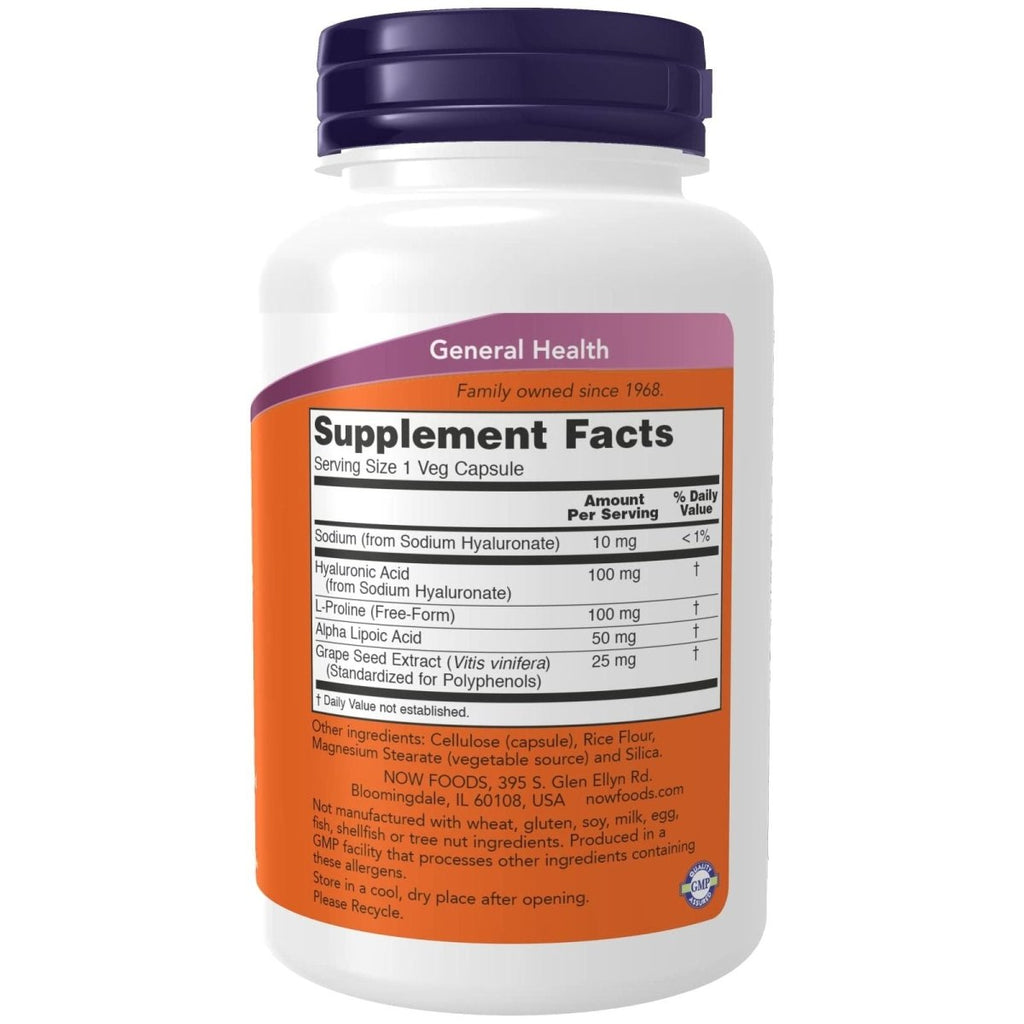 Now Foods Hyaluronic Acid Double Strength 100 mg 120 Vcaps - 3151