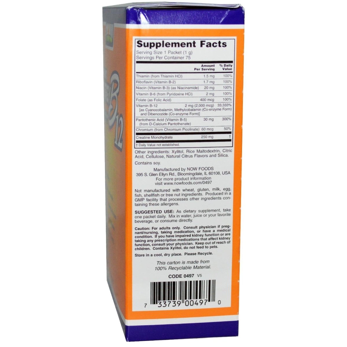 Now Foods Instant Energy B-12 75 Packets - 0497