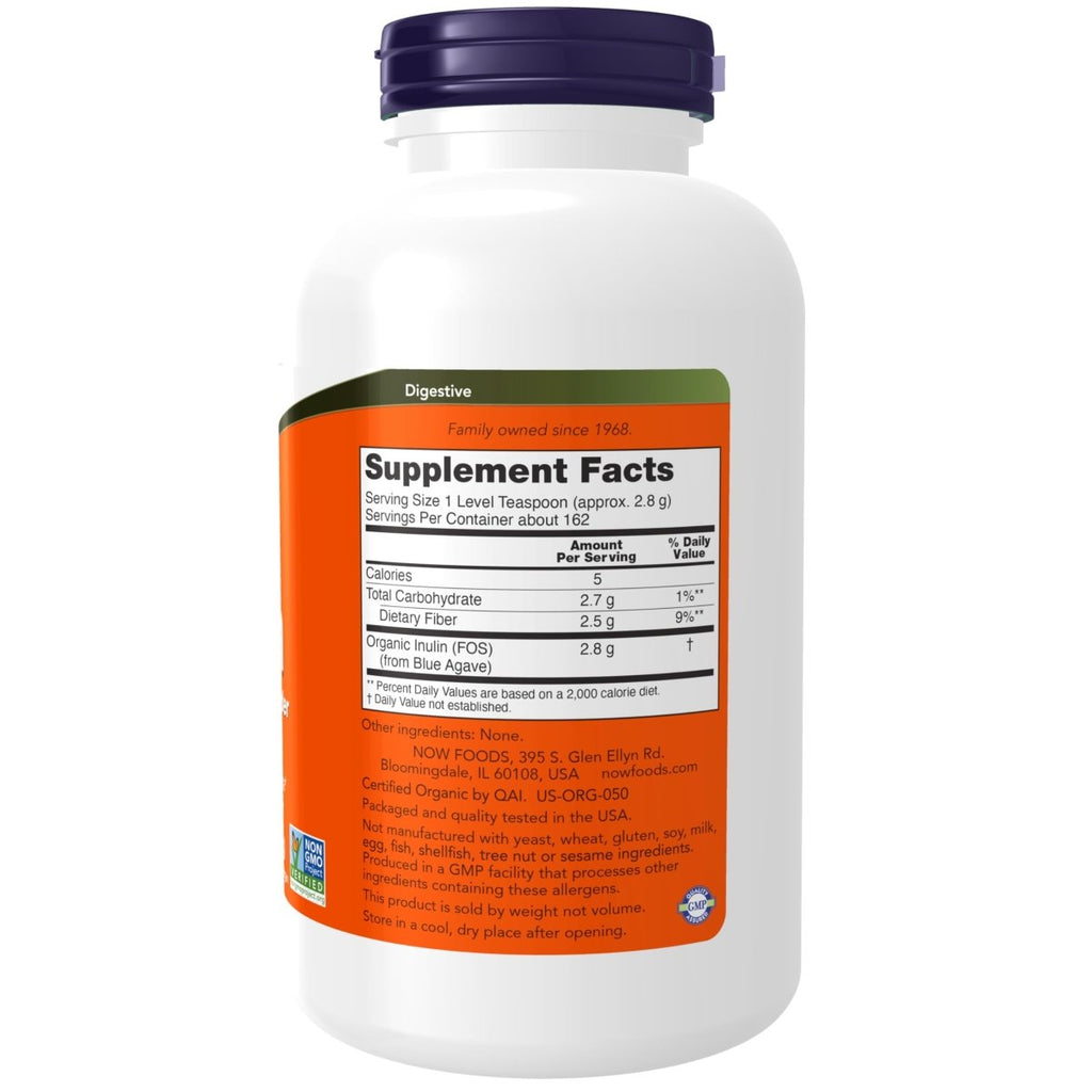 Now Foods Inulin Prebiotic Pure Powder Organic 1 Pound - 2951