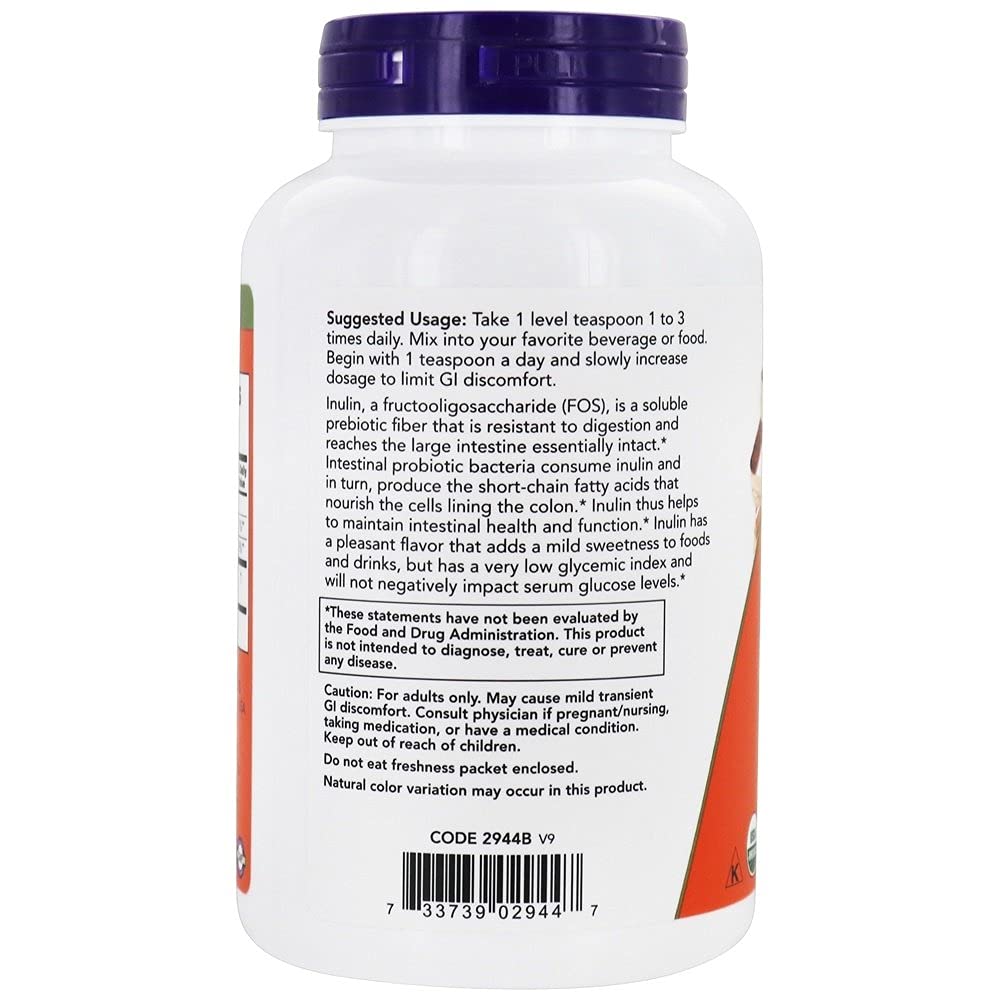 Now Foods Inulin Prebiotic Pure Powder Organic 8oz - 2944