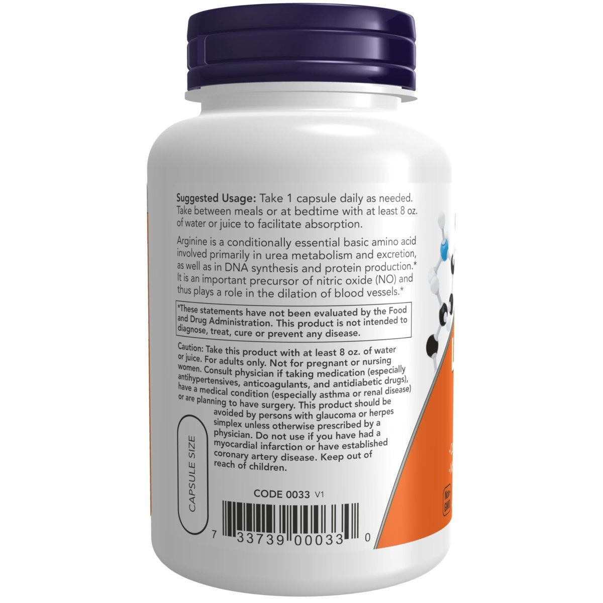 Now Foods L-Arginine 700 mg 180 Vcaps - 0033