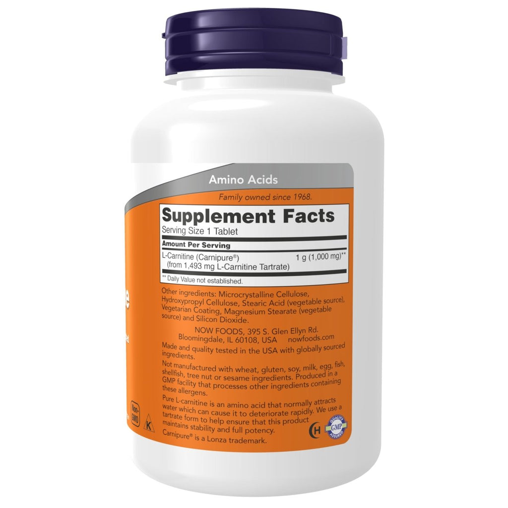 Now Foods L-Carnitine 1000 mg 100 Tablets - 0068