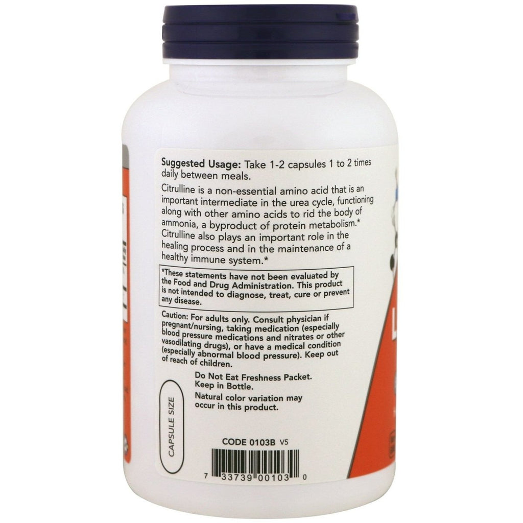 Now Foods L-Citrulline 750 mg 180 Vcaps - 0103