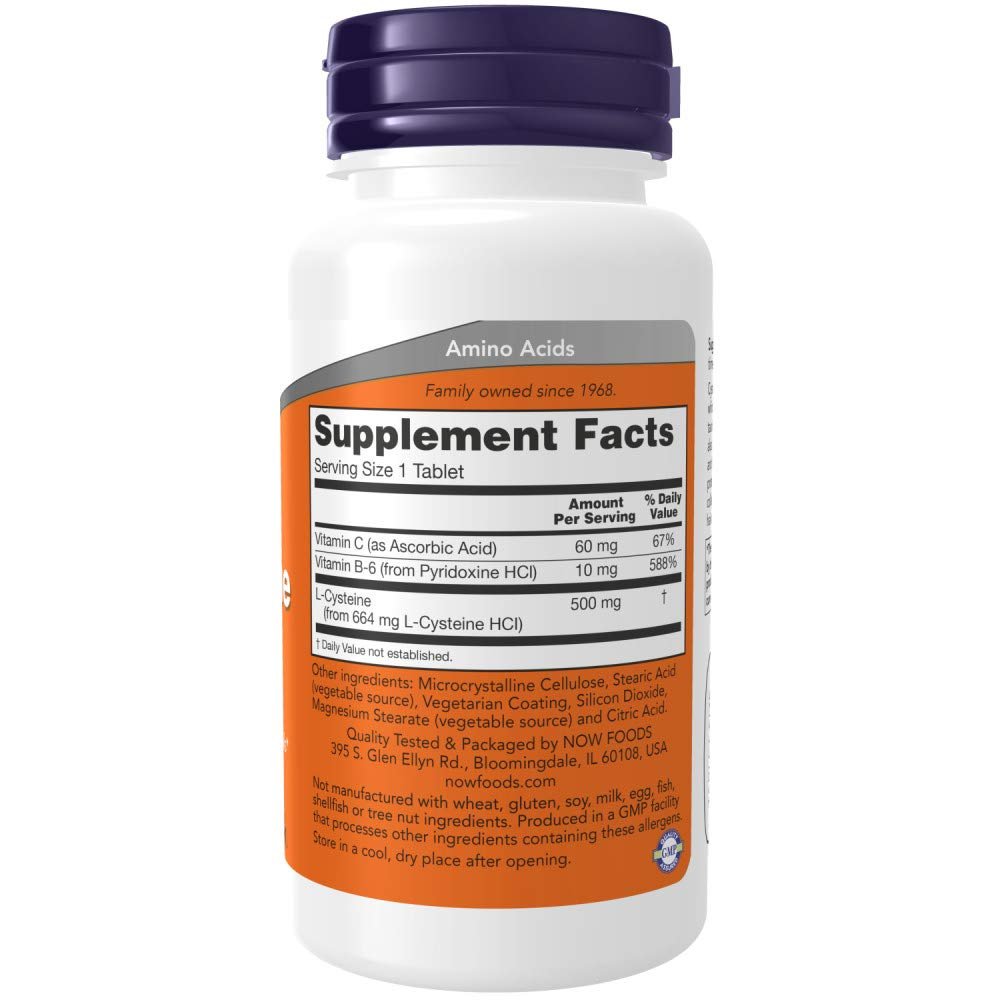 Now Foods L-Cysteine 500 Mg 100 Tablets - 0077