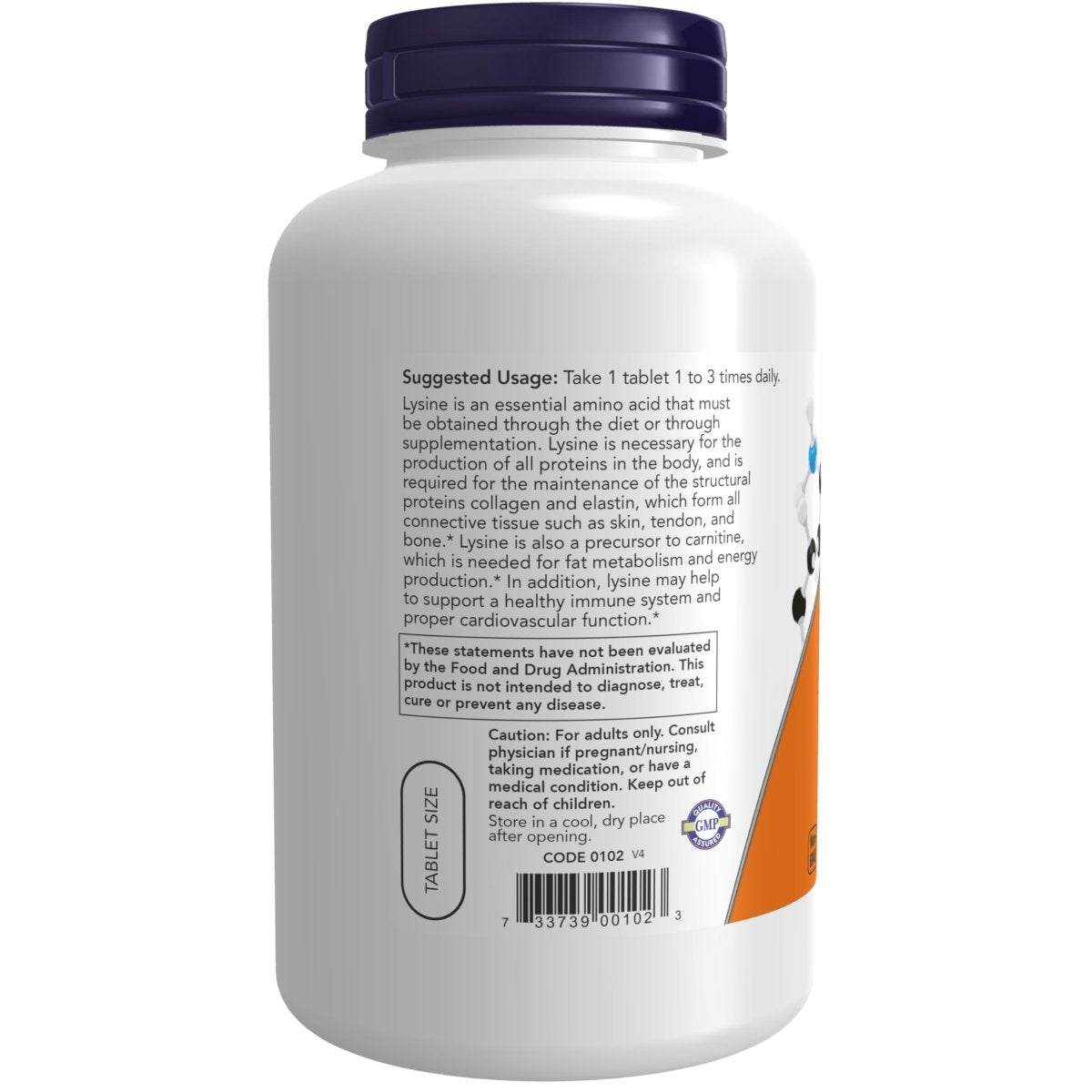 Now Foods L-Lysine 500mg 250 Tablets - 0102