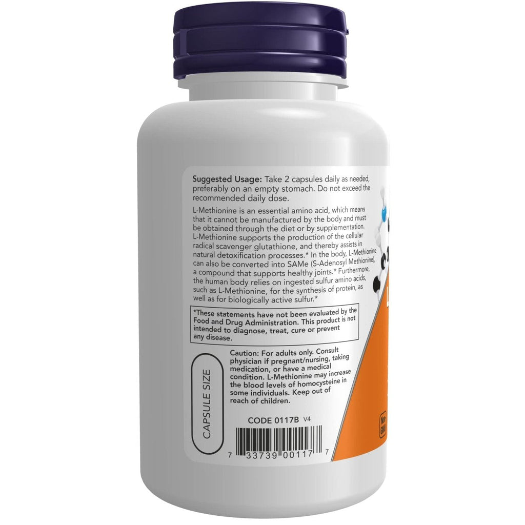 Now Foods L-Methionine 500 mg 100 Capsules - 0117