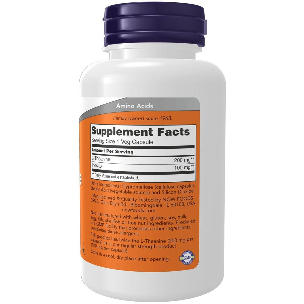 Now Foods L-Theanine Double Strength 200 mg 120 Vcaps - 0148